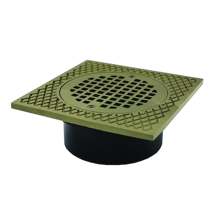 Jones Stephens 4in. General Purpose ABS Drain with 7in. Nickel Bronze Square Strainer D54334